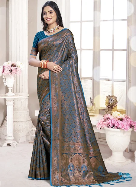 Rajwadi Vol 05 By Bunawat Wedding Wear Banarasi Silk Sarees Suppliers In Delhi
